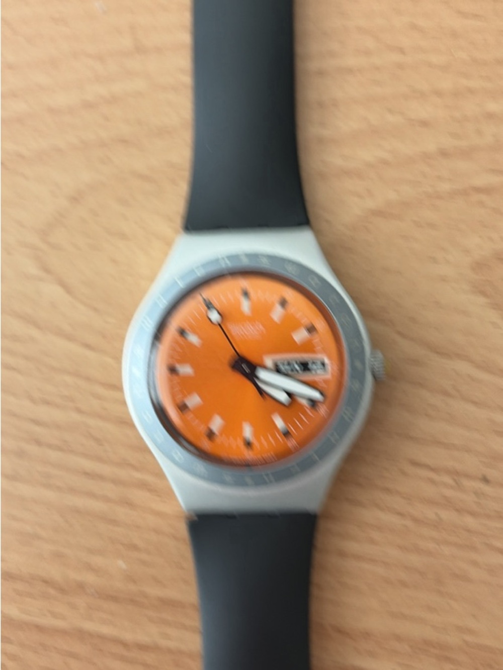 SWATCH  Watch Orange Dial Silicone Strap